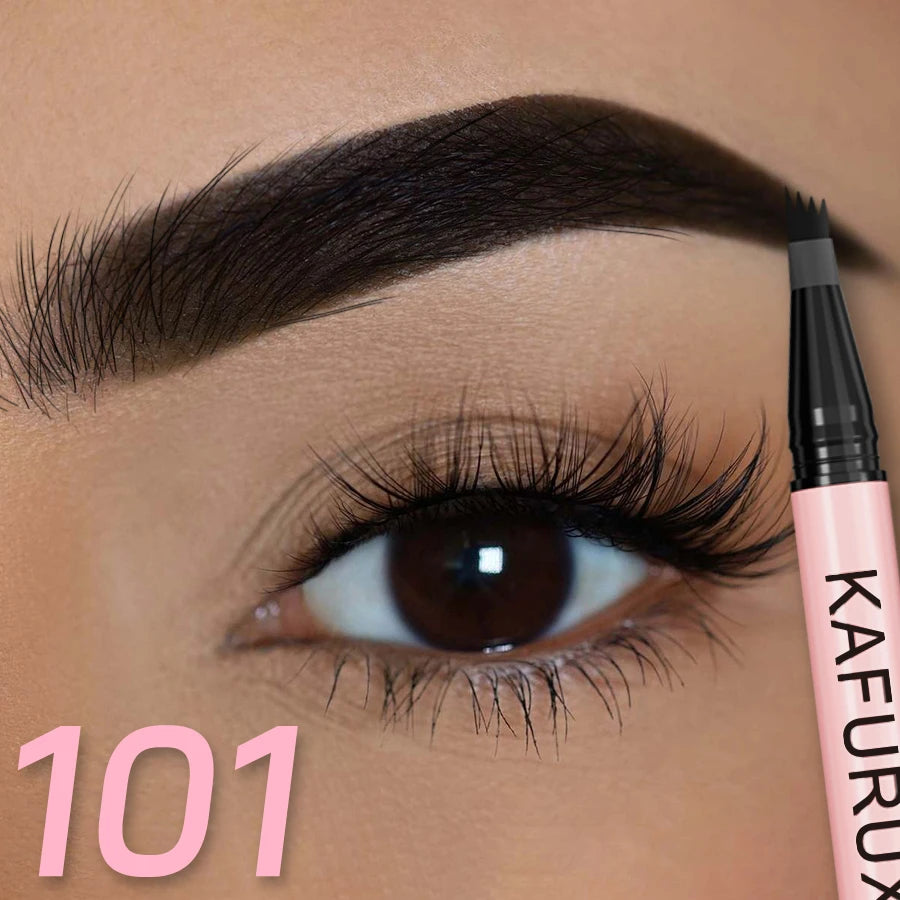 6 Colors 1PC Brown Eyebrow Pen Waterproof 4 Split Tip Black Eyebrows Pencil Liquid Eye Brow Makeup Lasting Cosmetic for Gifts
