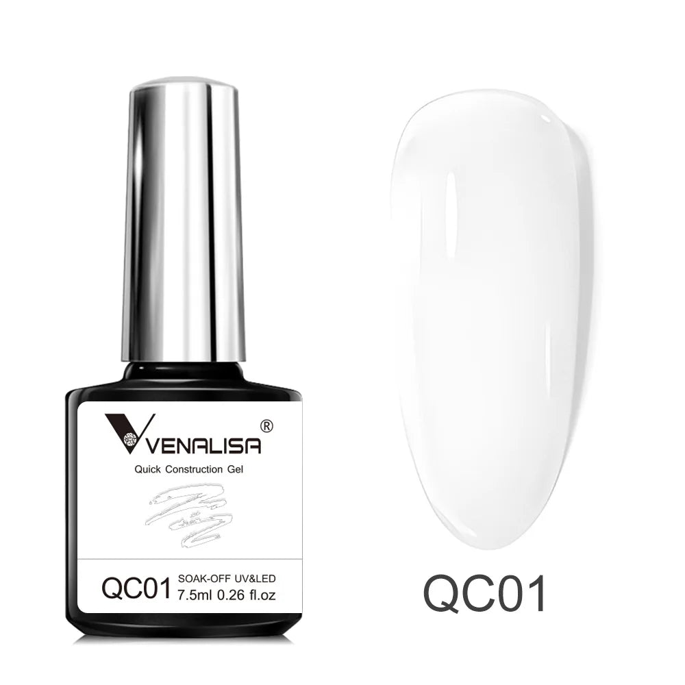 VENALISA Quick Construction Gel Jelly Color Semi Transparent Nail Gel Polish Fast Construction Soak Off UV LED Nude Pink Gel 7.5