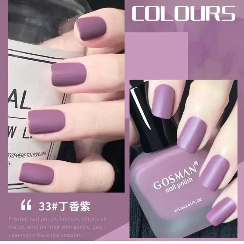 12ml Frosted Nail Polish Quick Dry Long Lasting No Baking Matt Semi-permanent Nail Art Nail Gel Varnish Manicure Tools