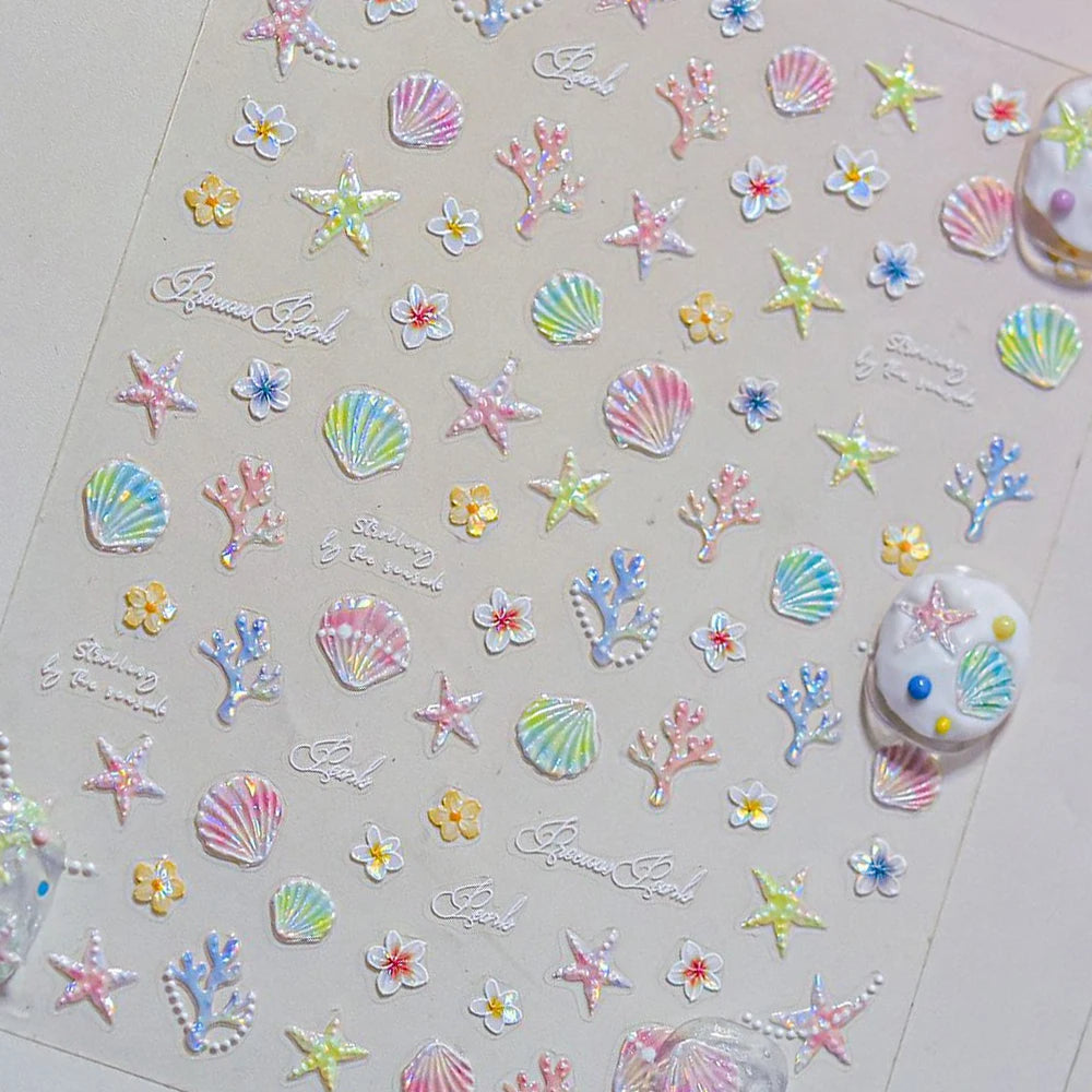 5D Rich Goldfish Nail Stickers Lotus Carp Ribbons Nail Art Appliqués Handmade Creative Nail Art Decorations