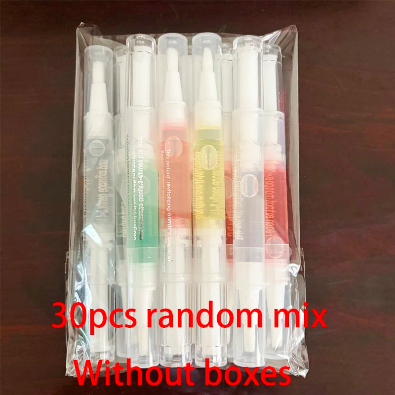 10-30pcs Mixed Cuticle Revitalizer Oil Pen Nail Nutrition Care Soften Dry Cuticles Anti Hangnail Manicure Tool for Home Salon
