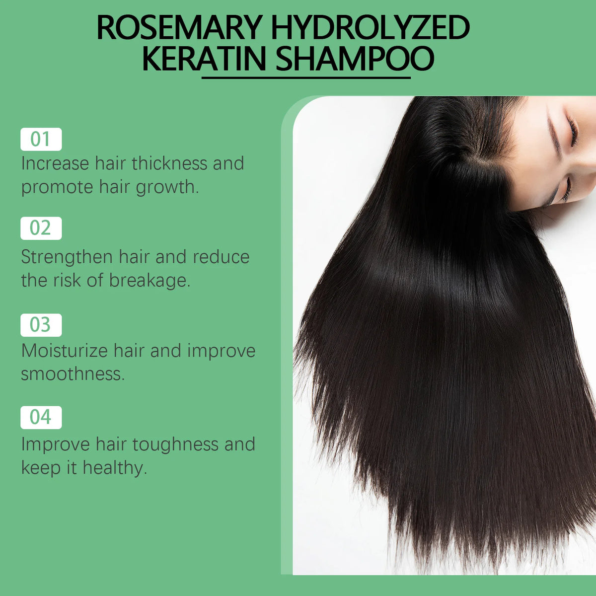 Rosemary Shampoo Natural Hair Thickening Volumizing Controls Oil Strengthens & Repairs with Herbal Botanicals For All Hair Types
