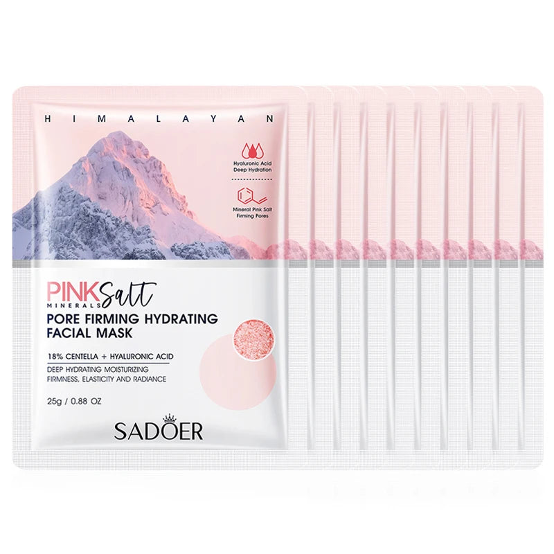 SADOER Pink Salt Face Mask Moisturizing Whitening Anti Wrinkles Anti-aging Facial Masks Sheet Masks Face Skin Care Products