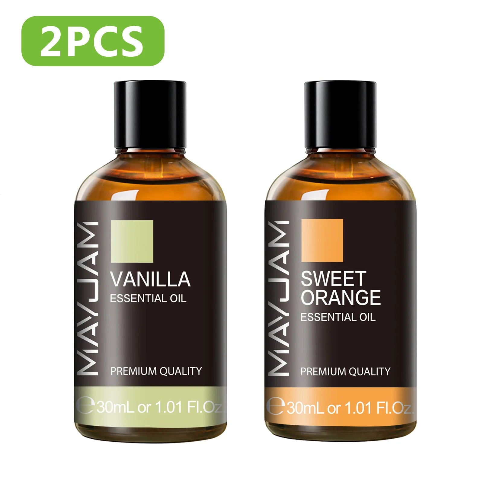 MAYJAM 2 Bottles Essential Oils 30ml Lavender Bergamot Vanilla Peppermint Scents for Diffuser Aromatherapy Candles Soap Making
