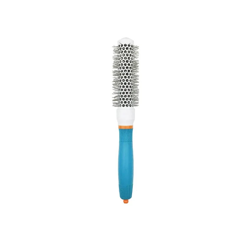 Professional Salon Hair Brush & Comb Set - Round Curly Hair Styling Tool with Rollers, Blue