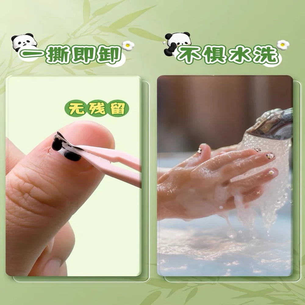 5D Lovely Panda Animal Nail Stickers Bunny Korean Cartoon Relief Self Adhesive Nail Art Stickers Cute Pretty Smile Star Manicure