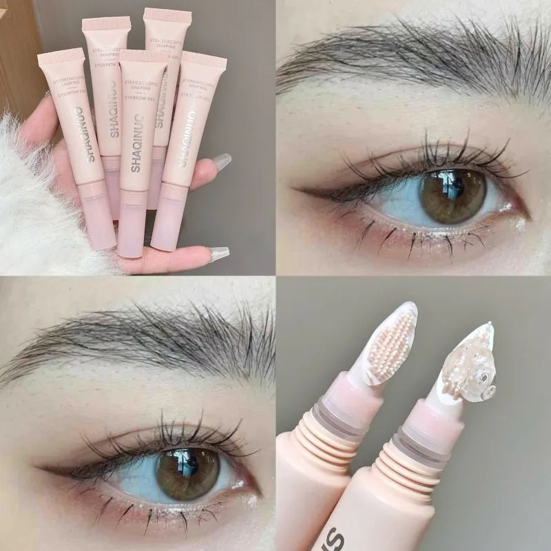 Pomade Eyebrow Gel Transparent Brows Wax Waterproof Long-Lasting with 3D Brush Brow Styling Soap for Eyebrows Women's Cosmetics