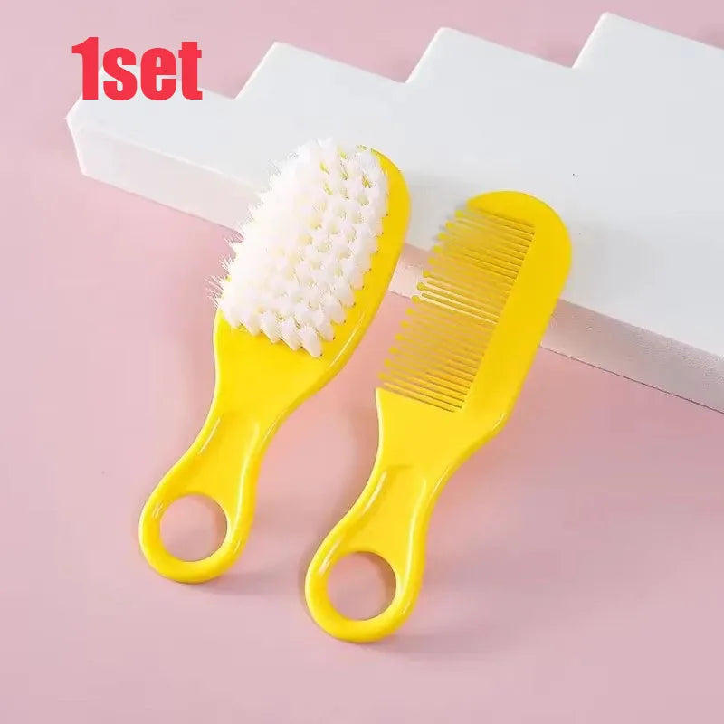 1/2Set Baby Hairbrush Comb Portable Newborn Infant Toddlers Soft Hair Brush Head Massager Comb Set Baby Kid Hair Care Supplies