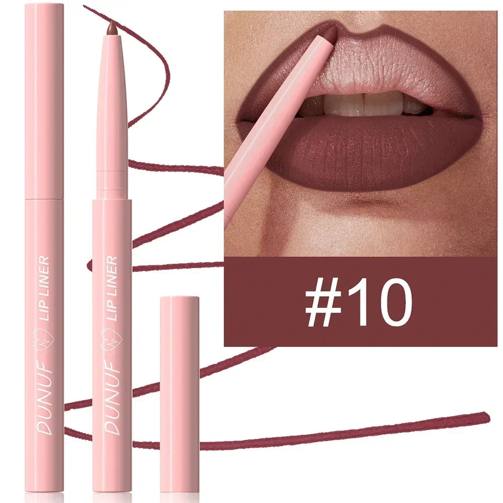 12Color Waterproof Lip Liner Pencil Dark Red Brown Lipstick Pencil Lip Outline Nude Matte Lipstick Crayon Contouring Tint Makeup