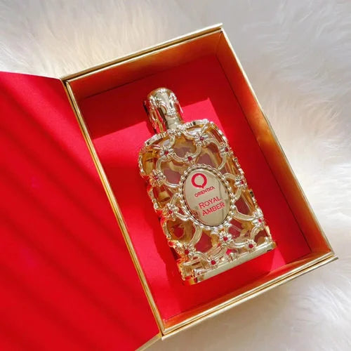 Orientica Royal Amber Eau De Parfum 80ml/2.7oz Unisex Luxury Arabic Perfume Long Lasting Amber Vanilla Woody Scent Cologne for Men Women Gift Set