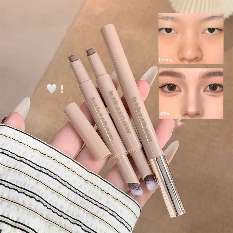 2in1 Contouring Stick with Brush Long Lasting Corrector Nose Shadow and 3D Face Contouring Neutral Bronzer Makeup Stick Cosmetic