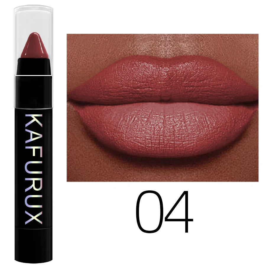 15 Colors Nude Velet Matte Lipstick Pencil Waterproof Long Lasting Red Brown Pink Lip Liner Pen Non-Stick Cup Makeup Lip Tint Pe