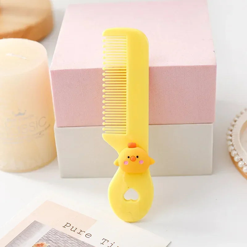 Ins Mini Cute Comb for Baby Girl Boy Small Koran Cartoon Animal Floral Protable Hair Brushes Little Girl Kid Hair Accessories
