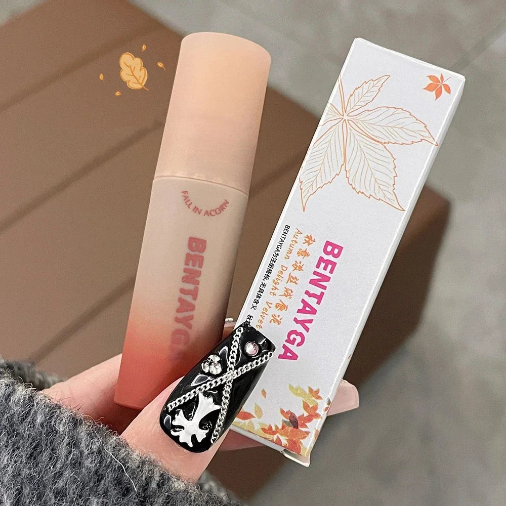 Matte Nude Red Lip Gloss 6Colors Long Lasting Velvet Red Brown Non-stick Cup Lip Mud Pink Liquid Lipstick Korean Makeup Cosmetic