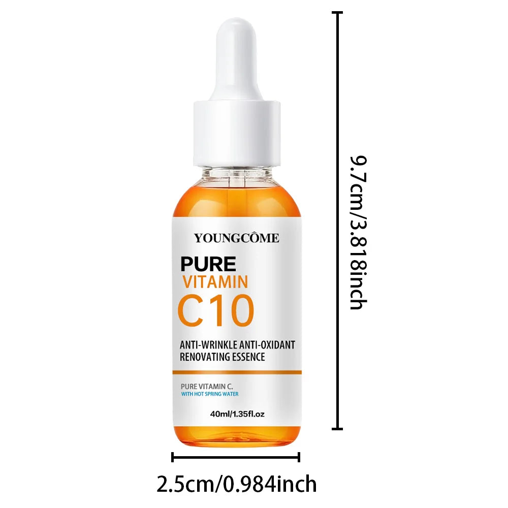 Vitamin C10 Whitening Serum Remove Freckles Dark Spots Face Essence Fade Melasma Melanin Brighten Repair Dull Skin Care