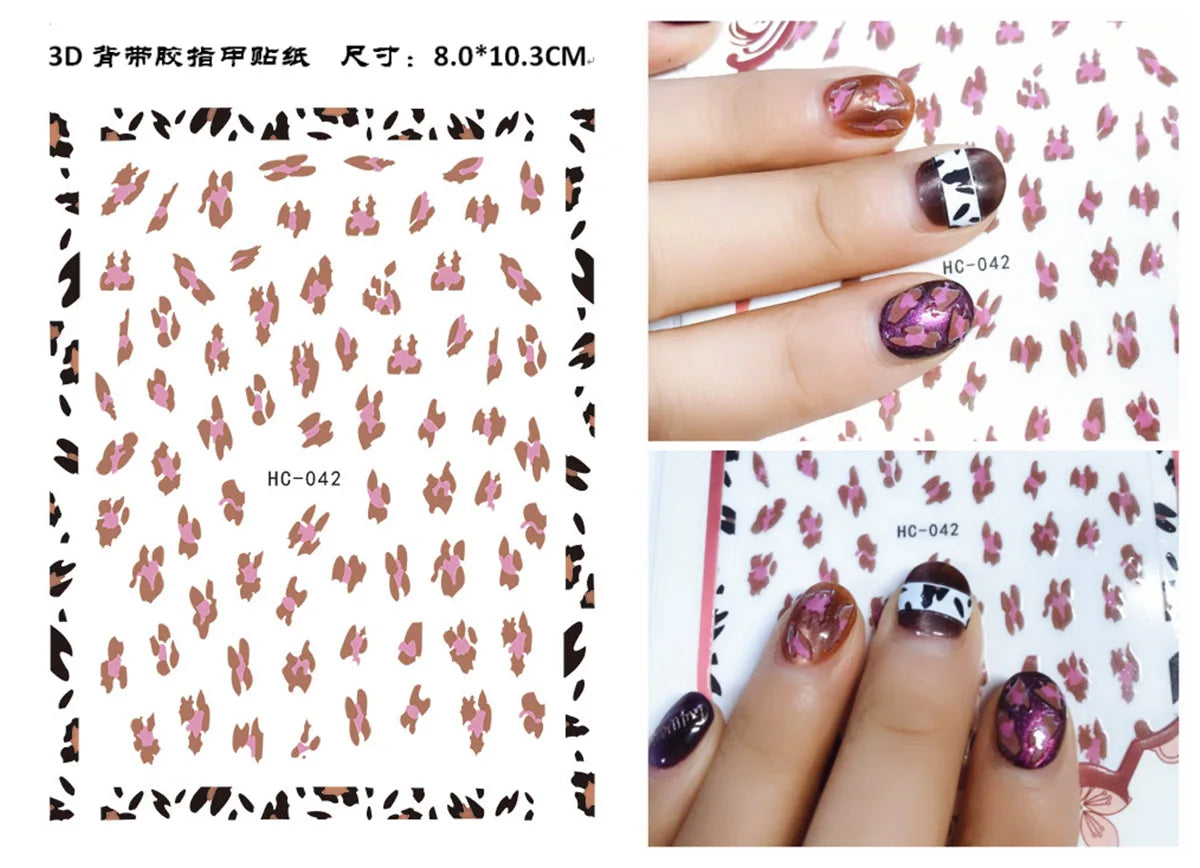 Press on Nails Tiger Symbol Nails Decals Design Fierce Wild Animal Leopard Decoration Manicure Stickers Nails Accessories Tools