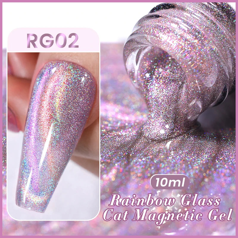 BORN PRETTY 10ml Rose Gold Cat Magnetic Gel Polish Pink Orange Soak Off UV LED Varnis Semi Permanent for Nail Art Design at Home