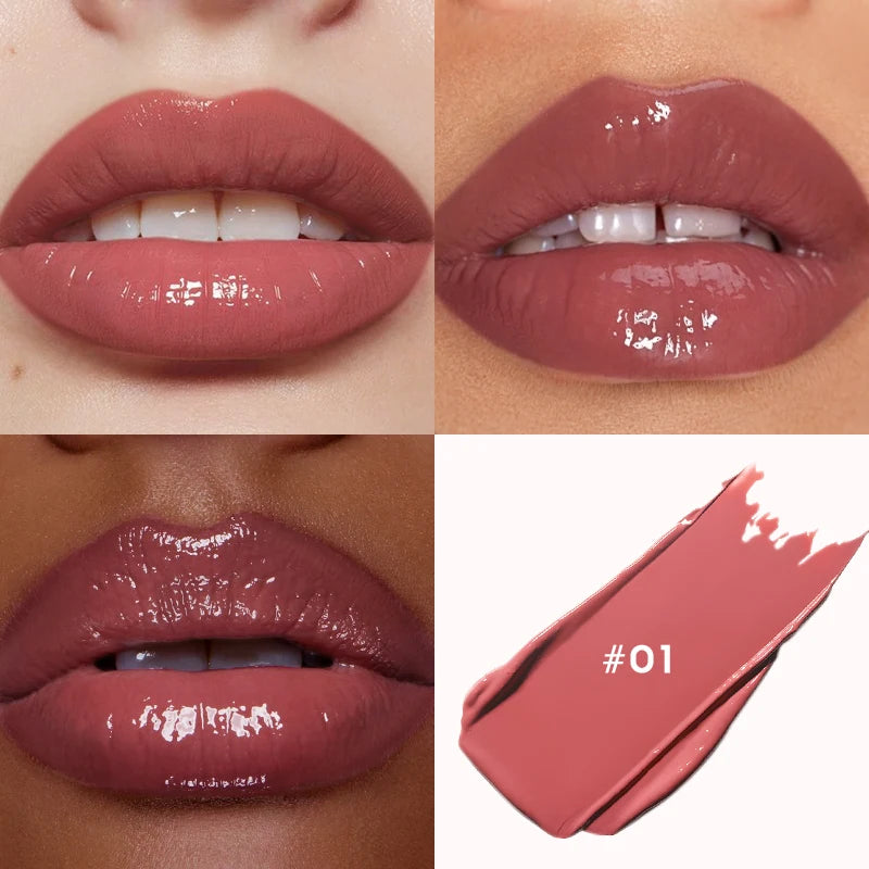 Clear Watery Lip Glaze, Mirror Shine Non-Stick Cup Lip Gloss, Long Lasting Moisturizing Water Light Glass Lip Tint