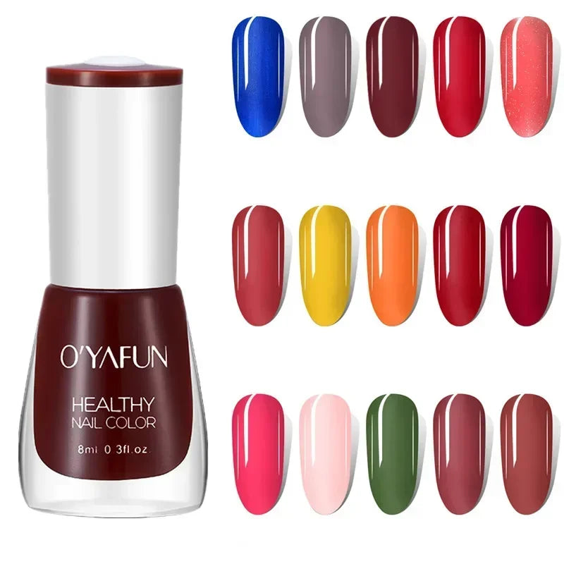 8ml Matte Waterproof No-bake Nail Polish Nail Art Tearable Quick Dry Normal Without Lamp Nail Polish Glitter Sequins UV Varnish