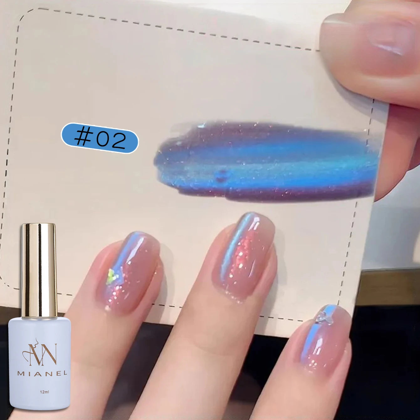 MIANEL 1-6pcs 12ML Summer Night Nail Supplies Shadow Star Sea Series Cat Eye Gel Nail Polish Nail Art Green Nails Blue Nails