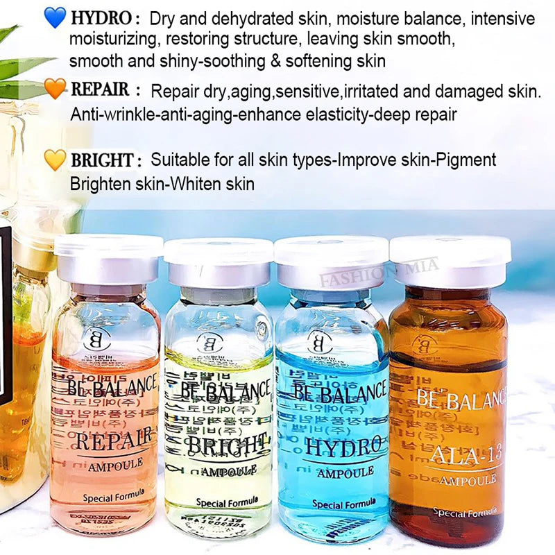 Korean 10ml 5Vial Vitamin C Hyaluronic Acid Ampoule Essence Repair Fine Lines Brighten Complexion Skin Remove Freckles Skin Care