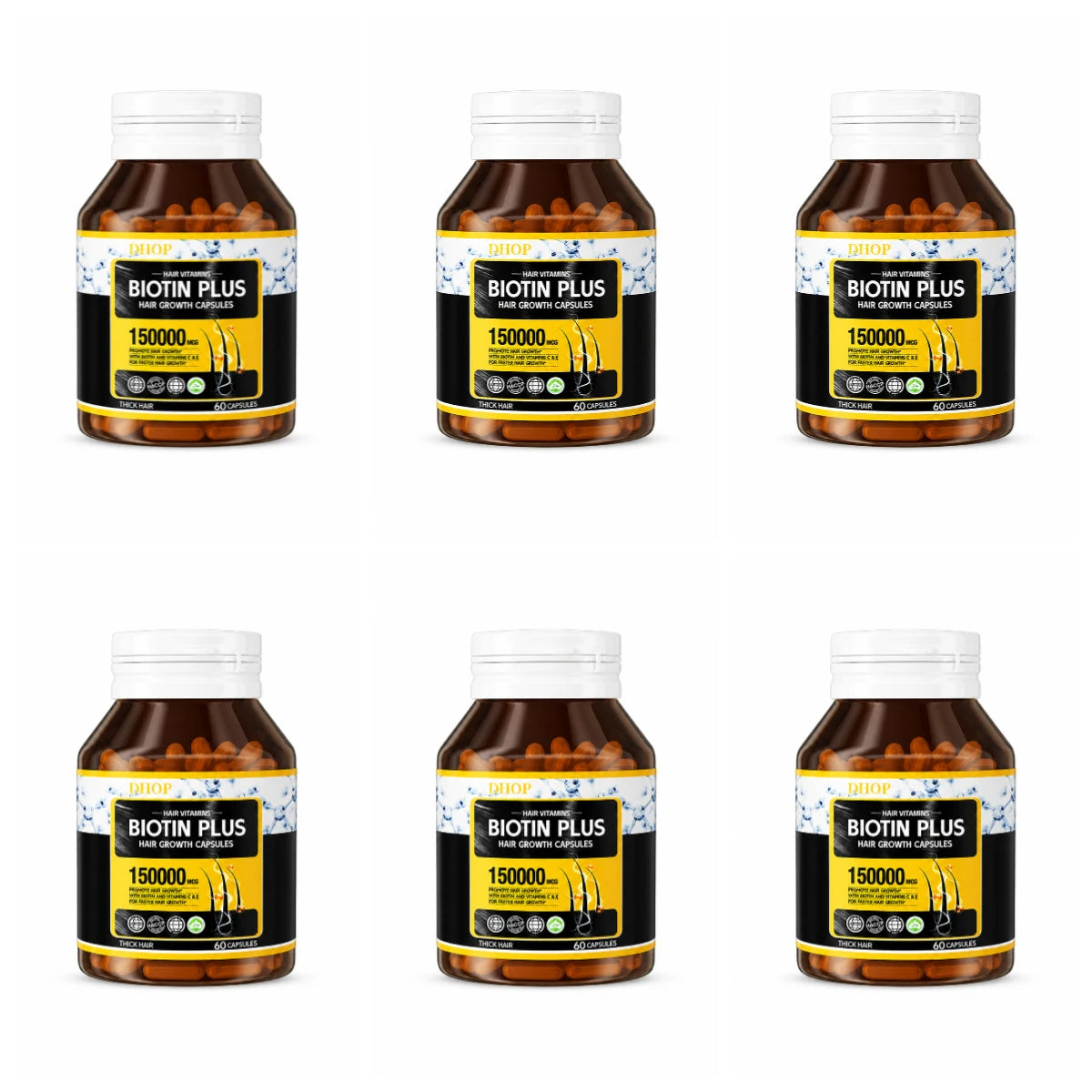 Hair Growth Capsules 60 Count Dietary Supplement Contain Biotin,inositol & Multiple Vitamins Promote Thicker and Healthier Hair