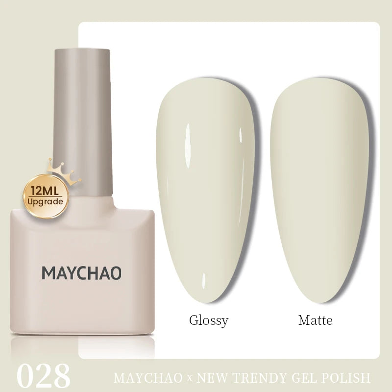 MAYCHAO 12ml Gel Nail Polish Set Professional Salon Nail Art Gels Varnish UV LED Semi Permanent Nail Lacquer Nail Supplies
