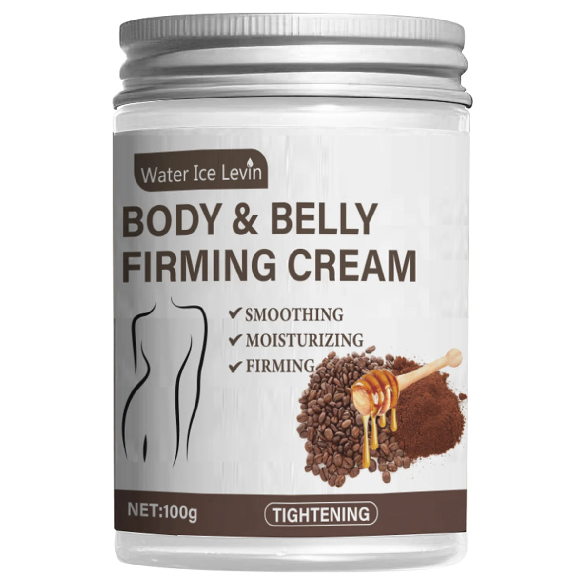 100g Caffeine Collagen Firming Cream – With Caffeine, Coconut Oil & Vitamin E for Moisturizing and Smoother-Looking Skin, Fragrance-Free & Suitable for All Skin Types