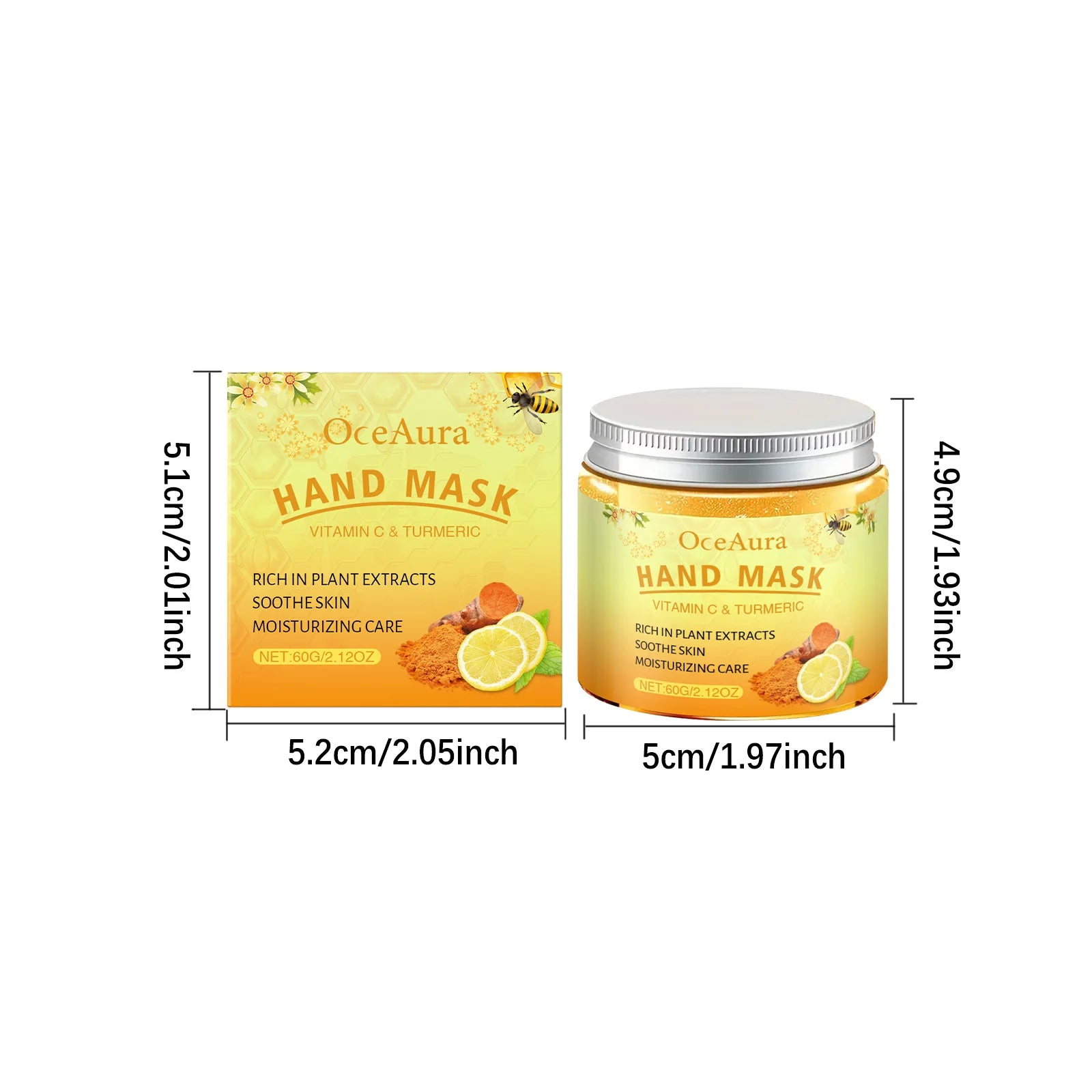 Vitamin C Turmeric Peel Off Hand Mask Moisturizing Nourishing Smoothing Skin Hydrating Improve Roughness Hand Skin Care