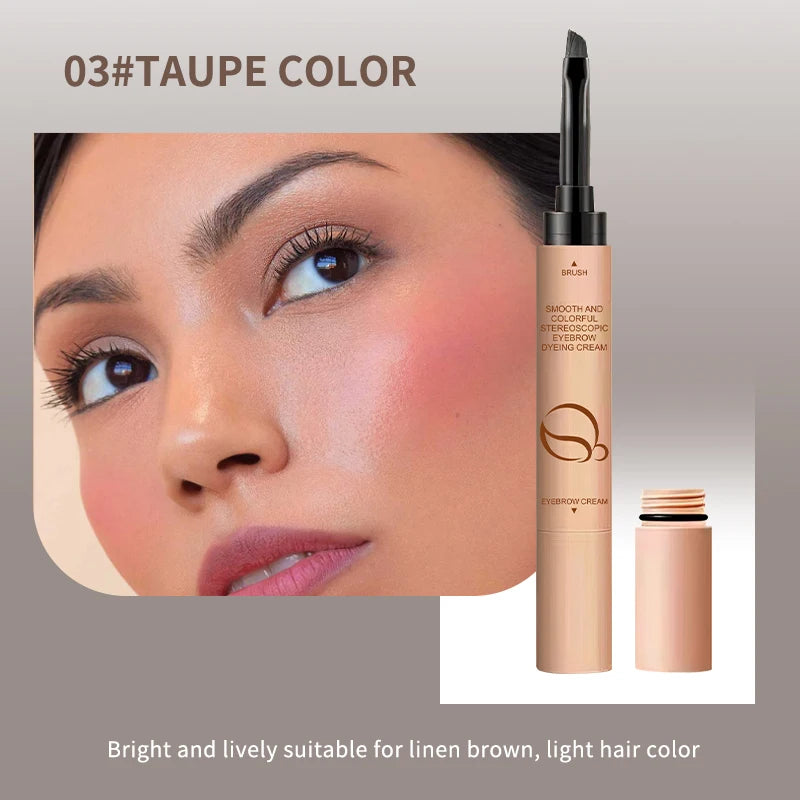OCHEAL  2 In 1 Eyebrow Dyeing Cream 3 Colors Waterproof  Tinted Long-lasting Eyebrow Stamp Pencil Pomade Makeup Cosmetics