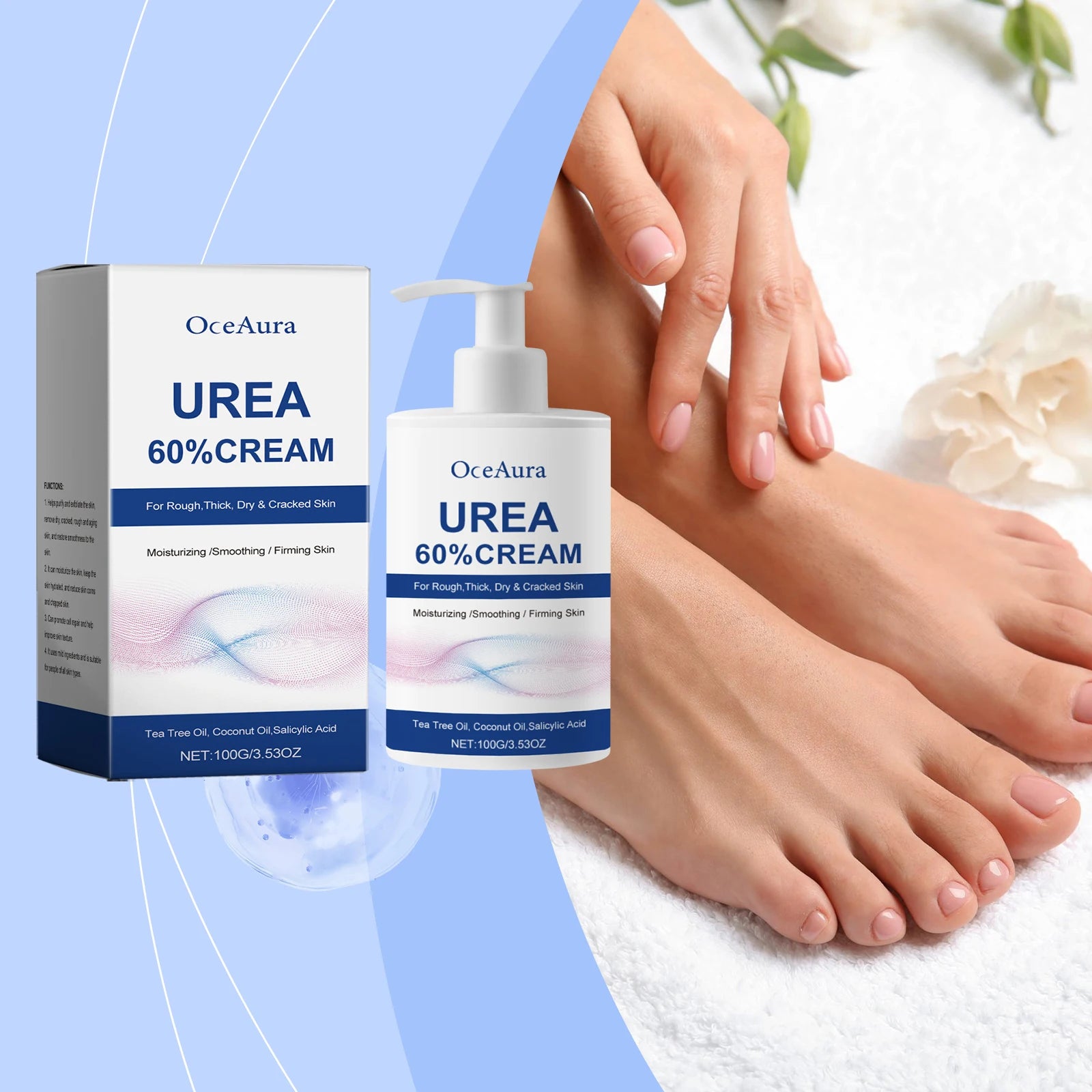 60% Urea Care Foot Cream Heel Moisturizing Soft Relieve Drying Cracked Remove Calluses Dead Skin Removal Hand Foot Skin Care