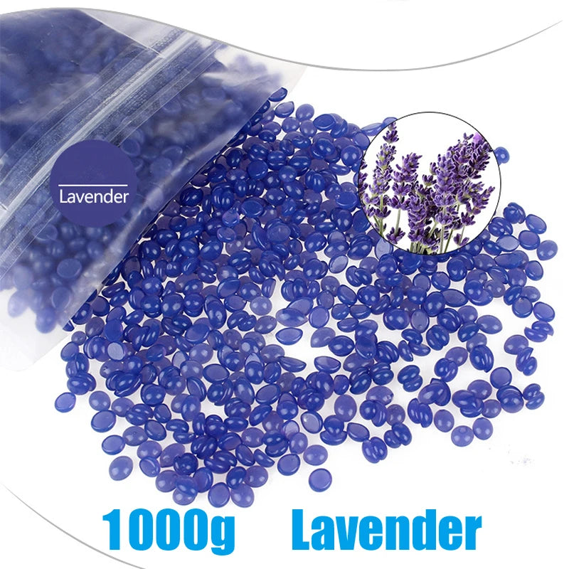 1000g Hot Film Painless Waxing Beads Depilatory Wax Beans Hard Wax Beans Heating Wax Machine Bikini Face Body Hair Removal