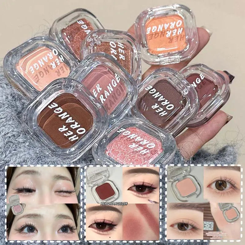 Monochrome Red Brown Aegyo-sal Makeup Eyeshadow Powder Palette Silky Matte Chocolate Contour Lying Silkworm Eyeliner Waterproof