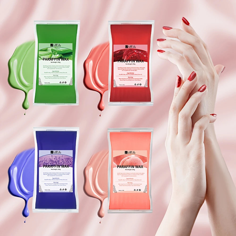 Vliife 4 Color Paraffin Wax Hand/Foot Masks Paraffin Wax Spa Gloves/Socks For Moisturizing And Hydrating- No Power or Batteries