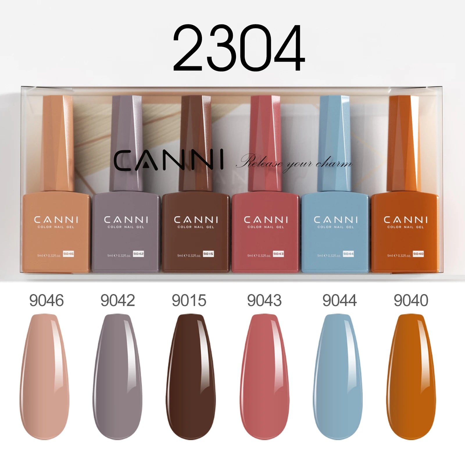 6pcs*9ml HEMA TPO FREE Nail Gel Polish CANNI Semi Permanent Jelly Pink Nude Color Gel Varnish Great Coverage UV LED Lacquer