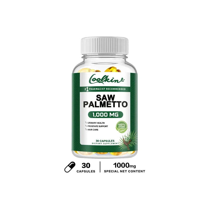 Saw Palmetto Supplement 1000 Mg - Promotes Prostate Health and Prevents Hair Loss