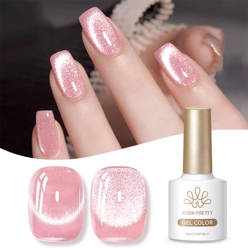 BORN PRETTY 10ml Fruit Green Purple Cat Magnetic Gel Nail Polish 2025 New Whitening Guava Grape Glass Bead Nail Varnish Supplies