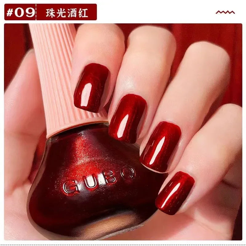12ml  No-bake Quick Dry Nail Polish Shimmer Nail Polish Quick Dry No Peelable Long Lasting Nail Art Varnish 45 Colors