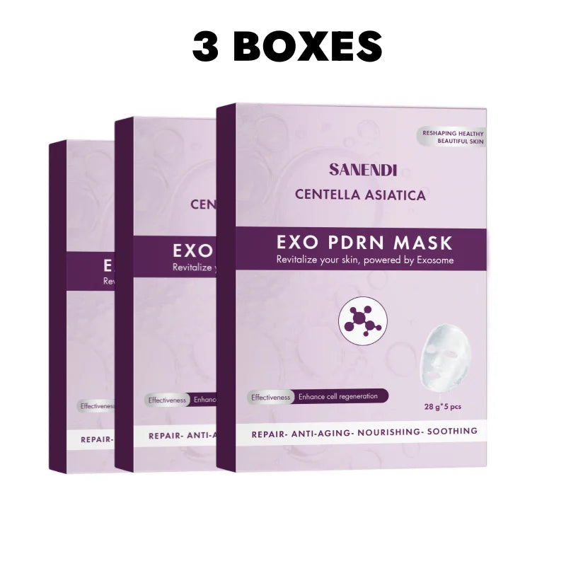 5Pcs PDRN Exo-Bio Collagen Face Mask Moisturizing Oil-Control Brightening Hydrating Shrink Pores Sheet Mask Beauty Skin Care