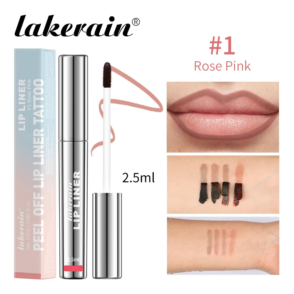 Highly Pigmented Lip Liner Tattoo Matte Peel Off Enhance Lip Liner Lasting Lip Stain Waterproof 4Colors Transfer-proof Lipstic