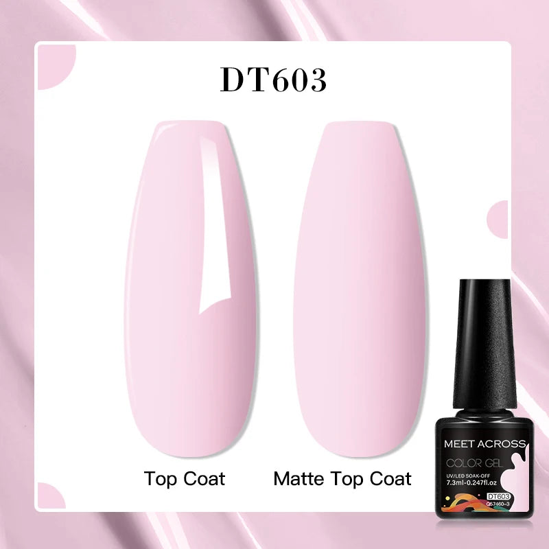 MEET ACROSS 7ml Red Blue Green Metallic Gel Nail Polish Super Bright Mirror Effect Semi Permanent LED UV Gel Nail Art Varnish