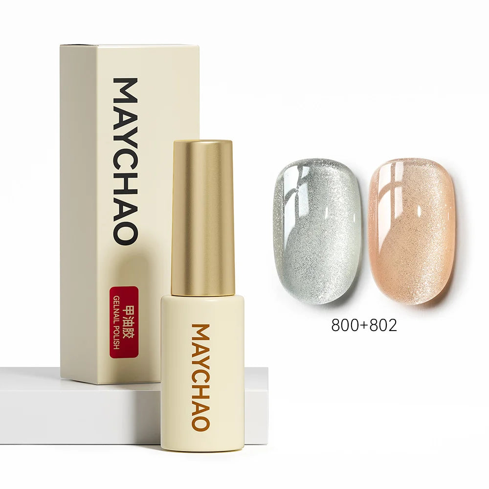 MAYCHAO 5ML Gel Nail Polish 9D Laser Diamond Glitter Cat Eye Gel Semi-Permanent Soak Off UV LED Gel Nail Manicure Tools Nail Art