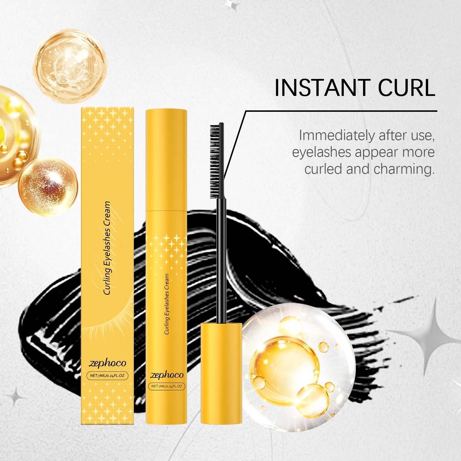 Silk Fiber Lash Mascara Waterproof Natural Lengthening Thickening Smudge-Proof No Clumping Lash Extensions Black Eyelash Mascara