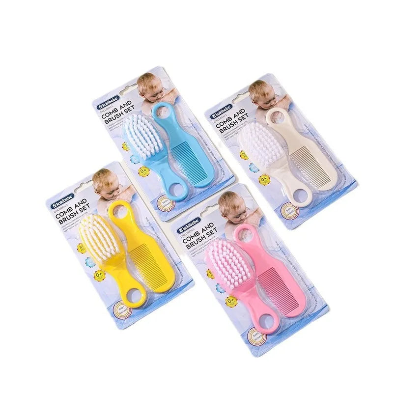 Newborn Safe Comb Brush Set: Gentle Grooming Kit for Baby Head Care, Anti-Cradle Cap with Massage Function, Bristles for Infants