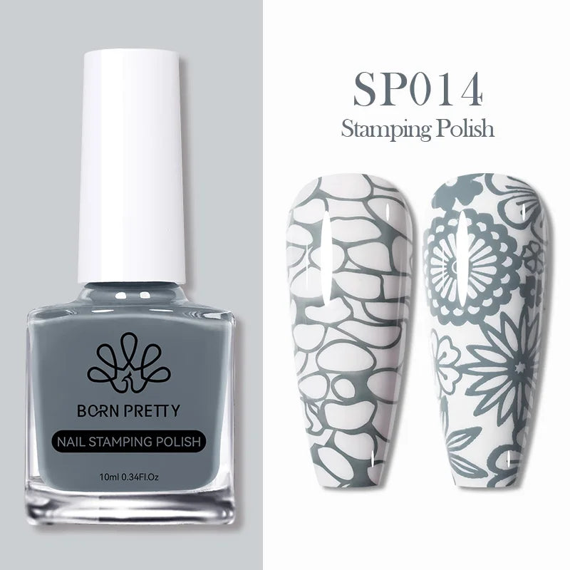 BORN PRETTY 10ml 25 Colors Nail Stamping Polish Nail Art Varnish with Peel Off Nail Latex Black White Colorful Stamp Polish