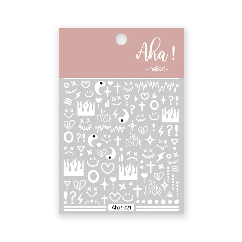 1pc Cute White Cloud Nail Stickers Ultra Thin Nail Art Stickers Self Adhesive Decals Star Moon/Flower/Clouds Kawaii Nail Decals