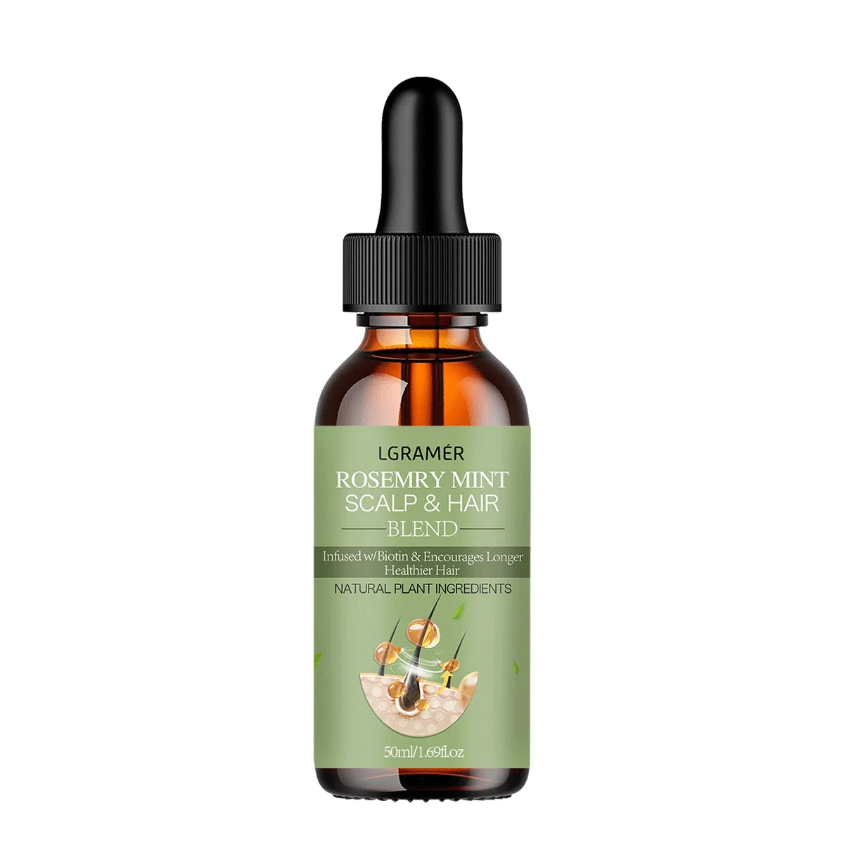 Hair Growth Oil Organic  Peppermint Rosemary Scalp Strengthening Oil Nourishing Care Anti-split Ends and Hair Loss Hair Oil Set