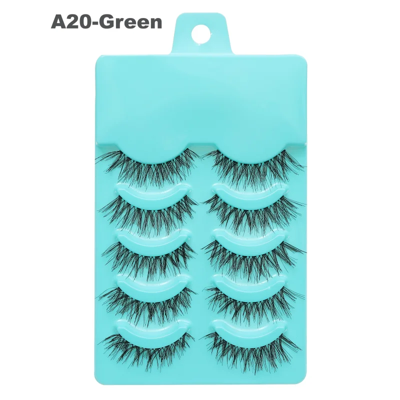 5 Pairs Individual Lashes Wispy Women Makeup Eyelash Extension Natural False Eyelashes Japanese False Eyelashes Cosplay Cilia