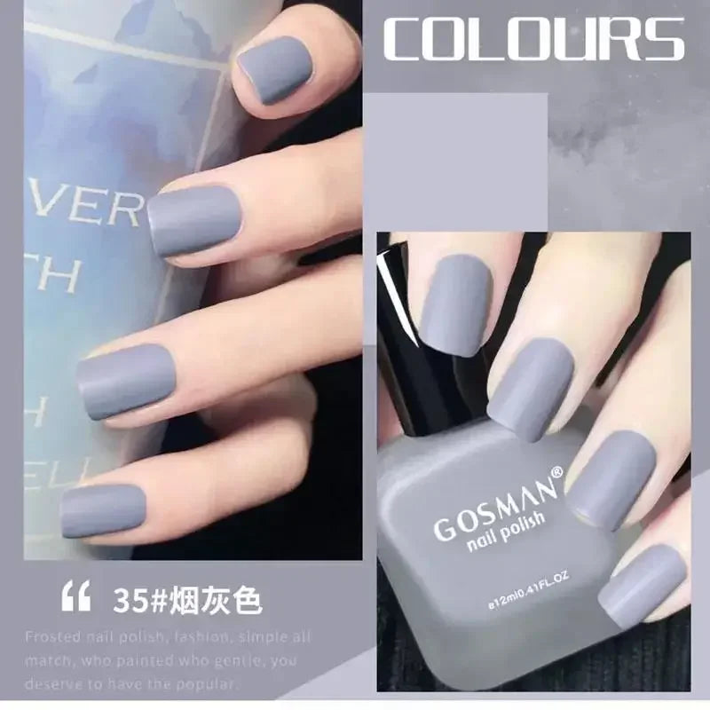 12ml Frosted Nail Polish Quick Dry Long Lasting No Baking Matt Semi-permanent Nail Art Nail Gel Varnish Manicure Tools