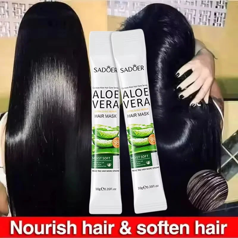 5 Seconds Fast Repairing Nourish Hair Damaged Magical Aloe Vera Hair Mask Deep Soft Smooth Straighten Frizzy Hair Hair Care Mask